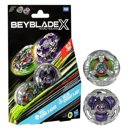 BEYBLADE-X - DUAL PACK -WAVE 2 - YELL KONG & HELM KNIGHT
