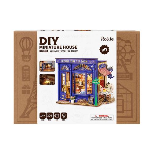 DIY Leisure Time Tea Room ROLIFE Miniature House - kit creativo di autoassemblaggio