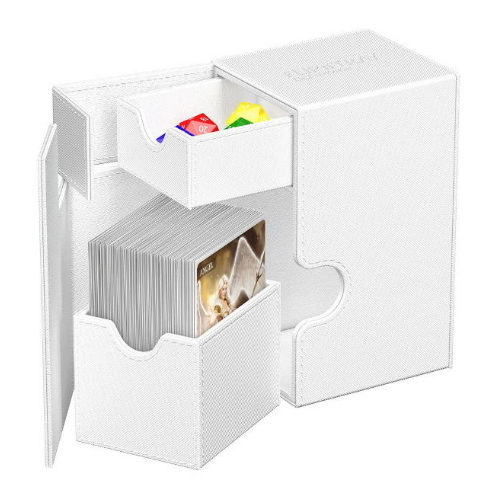 ULTIMATE GUARD - FLIP N TRAY 80+ XENOSKIN MONOCOLOR WHITE BIANCO - DECK BOX PORTA MAZZO